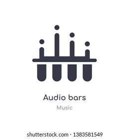 audio bars outline icon. isolated line vector illustration from music collection. editable thin stroke audio bars icon on white background
