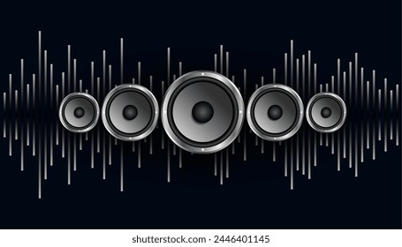 audio beat equalizer background with musical stereo design vector