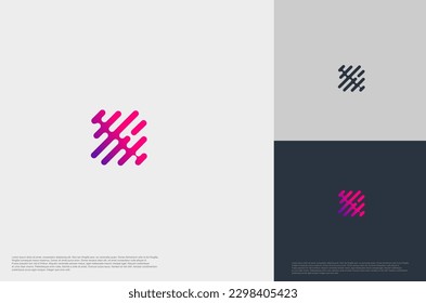 Audio beat icon play illustration concept logo template flat style. Voice equalizer idea. Modern creative vector
