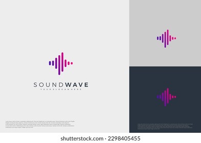 Estilo plano de la plantilla de logotipo de la ilustración de la ilustración de la pulsación de audio. Idea del ecualizador de voz. Vector creativo moderno
