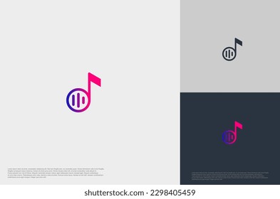 Audio beat icon play illustration concept logo template flat style. Voice equalizer idea. Modern creative vector
