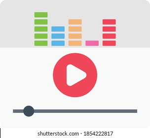 audio beats vector flat colour  icon