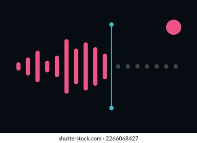 Audio is being recorded. Dark Audio wave recording illustration or icon. Music, Sound, Voice, Audio svg