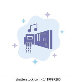 Audio, Blaster, Device, Hardware, Music Blue Icon on Abstract Cloud Background