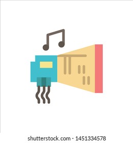 Audio, Blaster, Device, Hardware, Music  Flat Color Icon. Vector icon banner Template