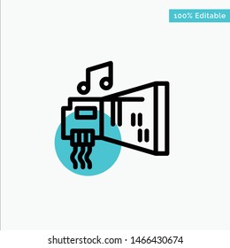 Audio, Blaster, Device, Hardware, Music turquoise highlight circle point Vector icon. Vector Icon Template background