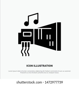 Audio, Blaster, Device, Hardware, Music solid Glyph Icon vector