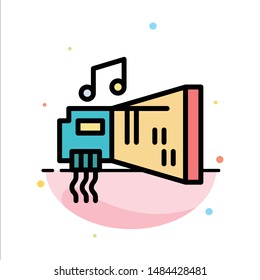 Audio, Blaster, Device, Hardware, Music Abstract Flat Color Icon Template. Vector Icon Template background