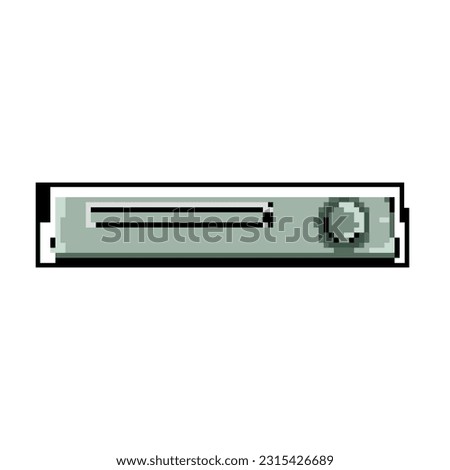 audio blu ray player game pixel art retro vector. bit entertainment dvd, technology video audio blu ray player. old vintage illustration