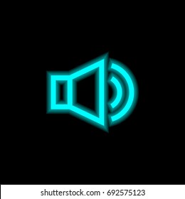 Audio blue glowing neon ui ux icon. Glowing sign logo vector