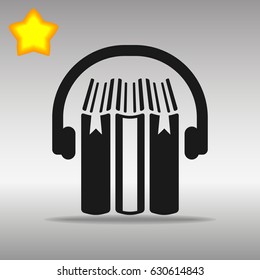 audio book black Icon button logo symbol concept high quality on the gray background