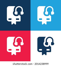 Audio Book blue und red vier color minimal icon set