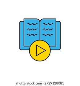 Ícone da linha de conceito do livro de áudio. Ilustração de elemento simples. design de símbolo de esboço de conceito de audiolivro.