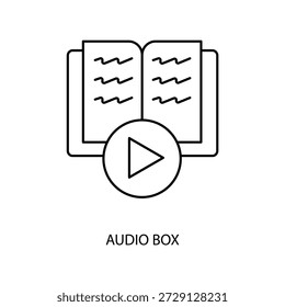 Ícone da linha de conceito do livro de áudio. Ilustração de elemento simples. design de símbolo de esboço de conceito de audiolivro.