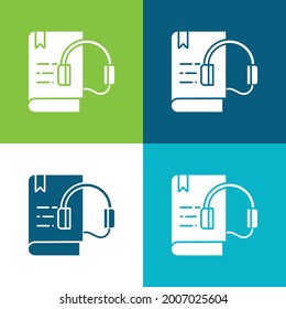 Audio Book Flat - Vier Farben minimaler Icon Set