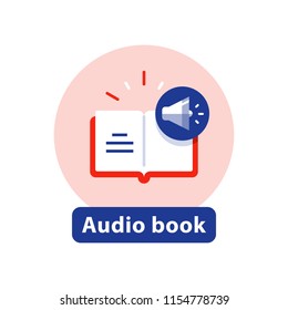 Audio book flat icon, listen literature, vector illustration