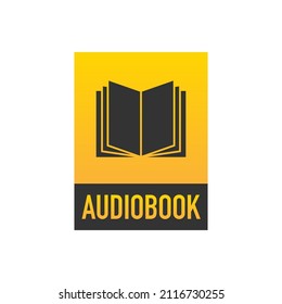 Libro de audio de estilo plano sobre fondo blanco. Diseño isométrico vectorial