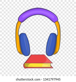 Audio book icon in cartoon style isolated on background for any web design 