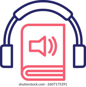 Audio Book Icon Color Vector Illustration