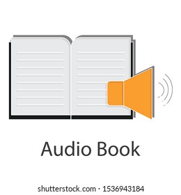 Audio book icon concept on white  background. creative idea design use for your project. Flat vector illustration for presentation, brochure, mobile app or web page. 