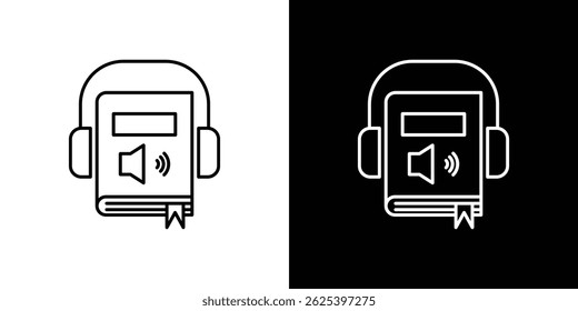 Audio book icon concept stroke on white background