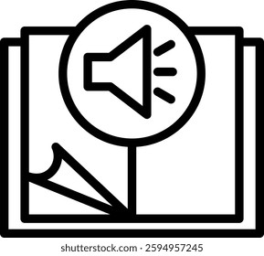 Audio Book Icon Element For Design
