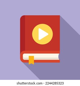Audio book icon flat vector. Online class. Distance study