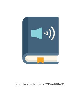 Audio book icon flat vector. Online course. Desk education isolated