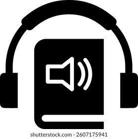 Audio Book Icon Glyph Vector Illustration