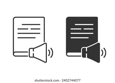 Audio book, icon. Illustration vector