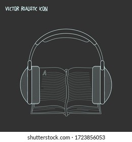 Audio book icon line element. Vector illustration of audio book icon line isolated on clean background for your web mobile app logo design.