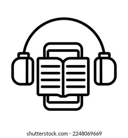 Audio Book Icon Logo Design Vector Template Illustration Sign And Symbol Pixels Perfect