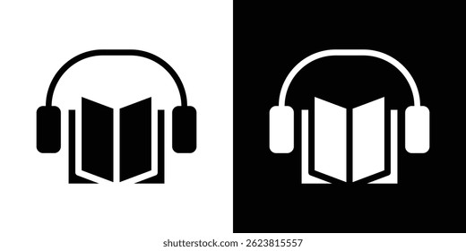 Audio book icon for logo web mobile app UI design.