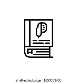 Audiobuchsymbol. Symbol für Online-Lernen. Perfekt für Anwendungen, Web, Logo und Präsentationen. Symboldesign-Stil