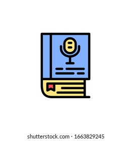audio book icon. online learning icon. perfect for application, web, logo and presentation template. icon design filled line style