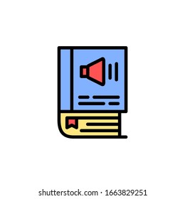 audio book icon. online learning icon. perfect for application, web, logo and presentation template. icon design filled line style