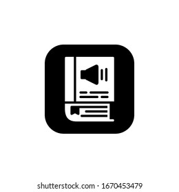 audio book icon. Online Learning icon. Perfect for application, web, logo and presentation template. icon design solid rounded style