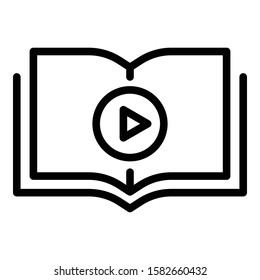 Audio book icon. Outline audio book vector icon for web design isolated on white background