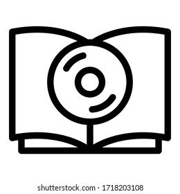 Audio book icon. Outline audio book vector icon for web design isolated on white background