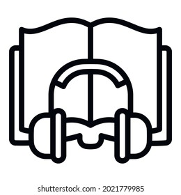 Audio book icon. Outline audio book vector icon for web design isolated on white background