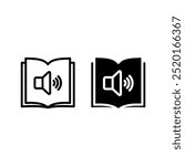 Audio book icon set. Audiobook symbol. ebook sign. for mobile concept and web design color editable