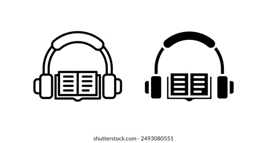 Audio book icon set. Audiobook symbol. ebook sign. for mobile concept and web design. vector illustration on white background