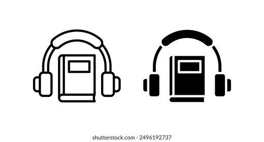 Audio book icon set. Audiobook symbol. ebook sign. for mobile concept and web design. vector illustration on white background