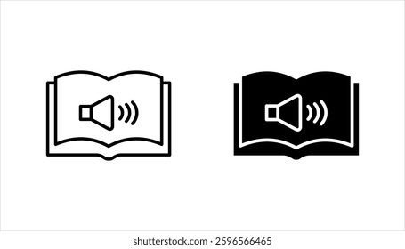 Audio book icon set. Audiobook symbol. ebook sign. for mobile concept and web design. vector illustration on white background