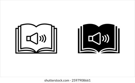 Audio book icon set. Audiobook symbol. ebook sign. for mobile concept and web design. vector illustration on white background