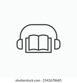 Audio book icon set in black color