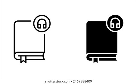 Audio book icon set. Digital book icon set, vector illustration on white background