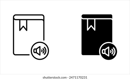 Conjunto de iconos de audiolibro. Conjunto de iconos de libro digital, Ilustración vectorial sobre fondo blanco