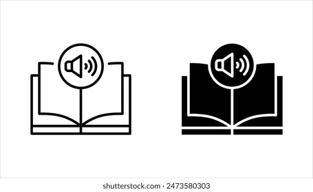 Audio book icon set. Digital book icon set, vector illustration on white background