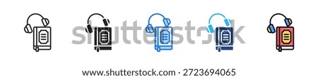 Audio Book Icon Set Multiple Style Collection